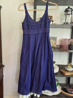 City Unltd Cotton Fitted Beautiful Flowy Dress Size 4 Blue Lined In Light Blue